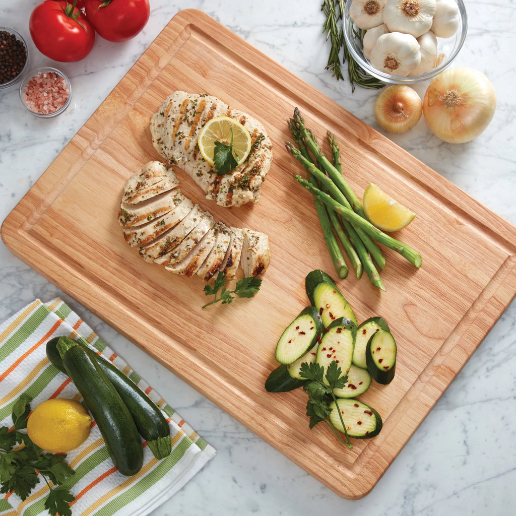 Wood Cutting Board with Perimeter Trench H4924