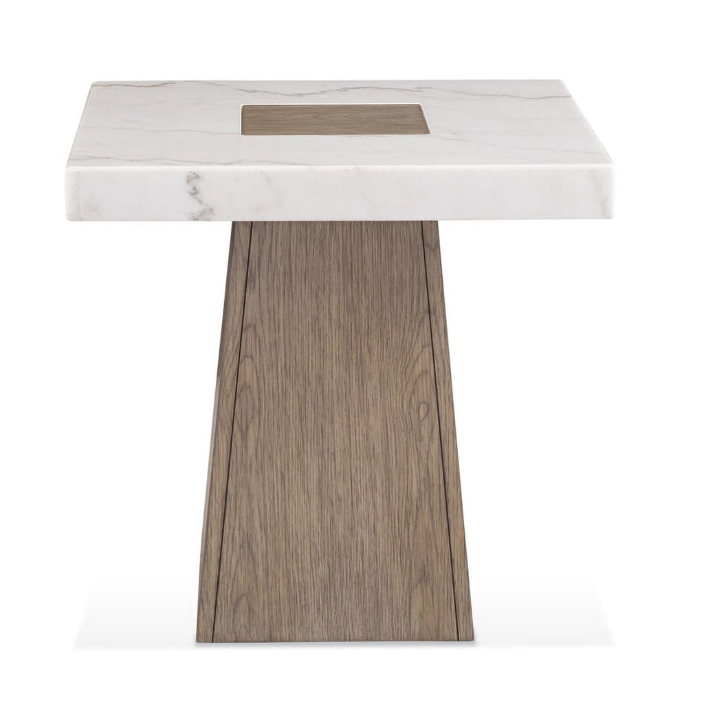 White Square Marble End Table G50969