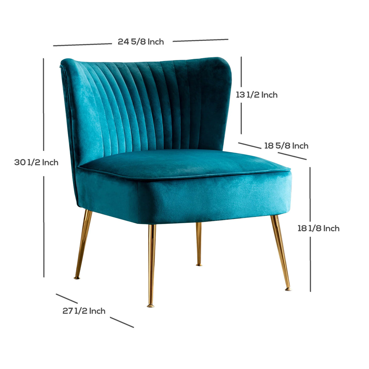 Green Velvet Upholstered Accent Chair E115290