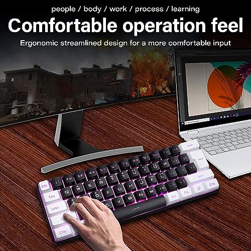 Wired Compact Mechanical Gaming Keyboard 61 Keys RGB LED Backlight M607563