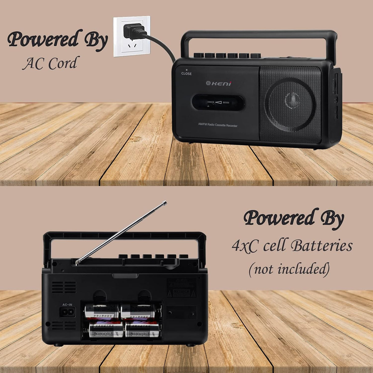 Portable Cassette Player Boombox AM/FM Radio Stereo Tape Recorder T4868