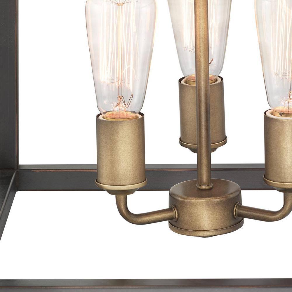 3-Light Vintage Brass Chandelier X976957