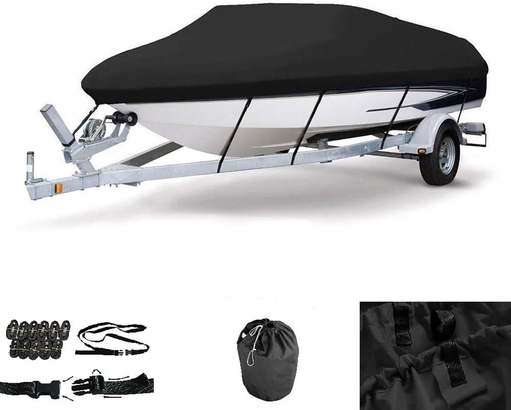 16-18Ft Heavy Duty 600D Oxford Waterproof Boat Cover with Carrying Bag M176597