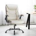 White Ergonomic Executive Desk Chair with Lumbar Support U59312