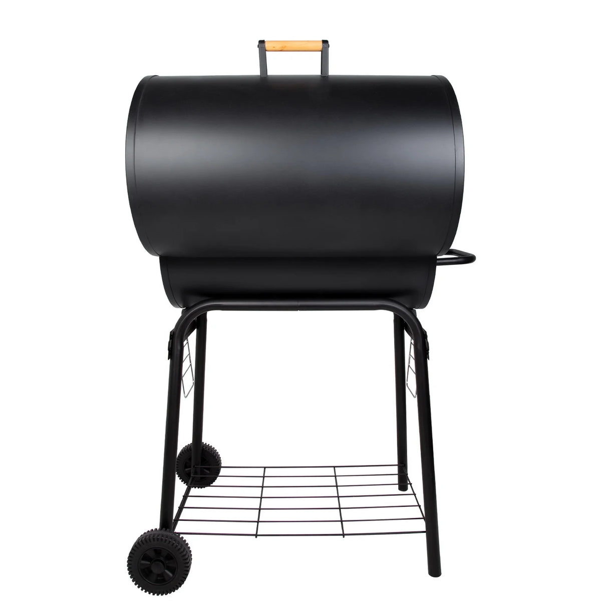 Portable Barrel Charcoal BBQ Grill with Front Shelf C363472