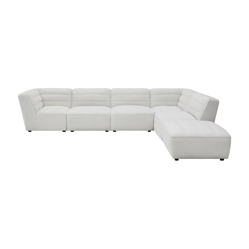 White 6-Piece Faux Leather Sectional L403