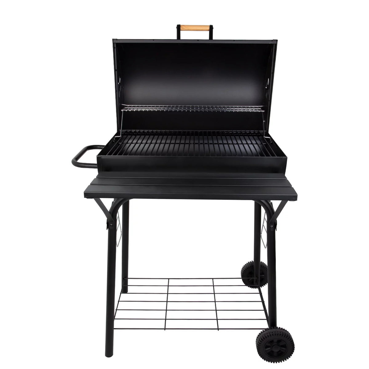 Portable Barrel Charcoal BBQ Grill with Front Shelf C363472