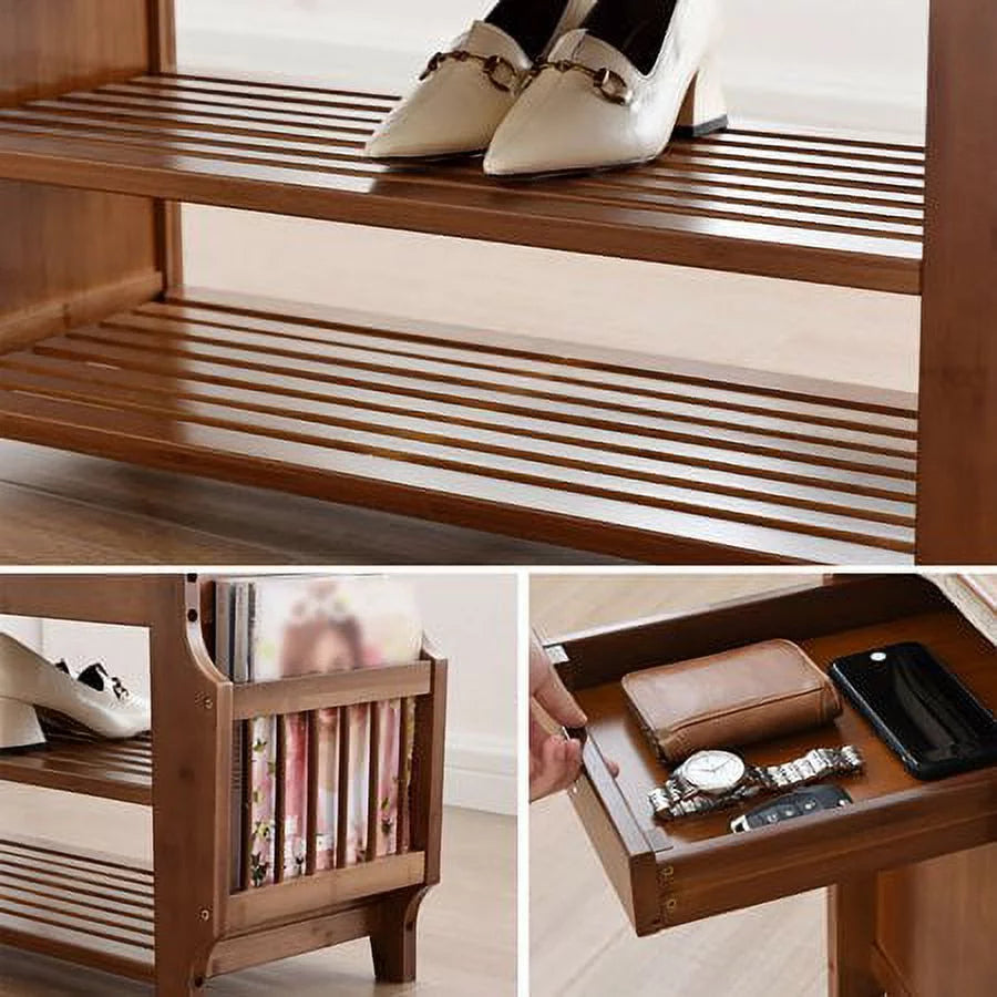 2 Tier Shoe Storage Bench with Drawer J1788