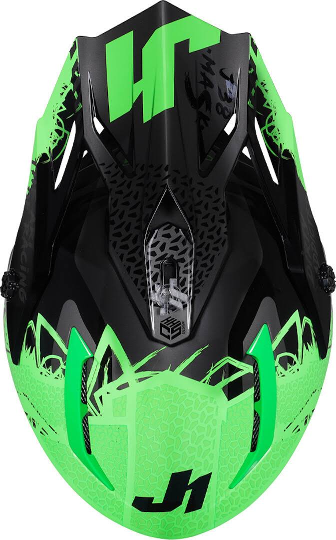 Black-Green Motocross Helmet F24408