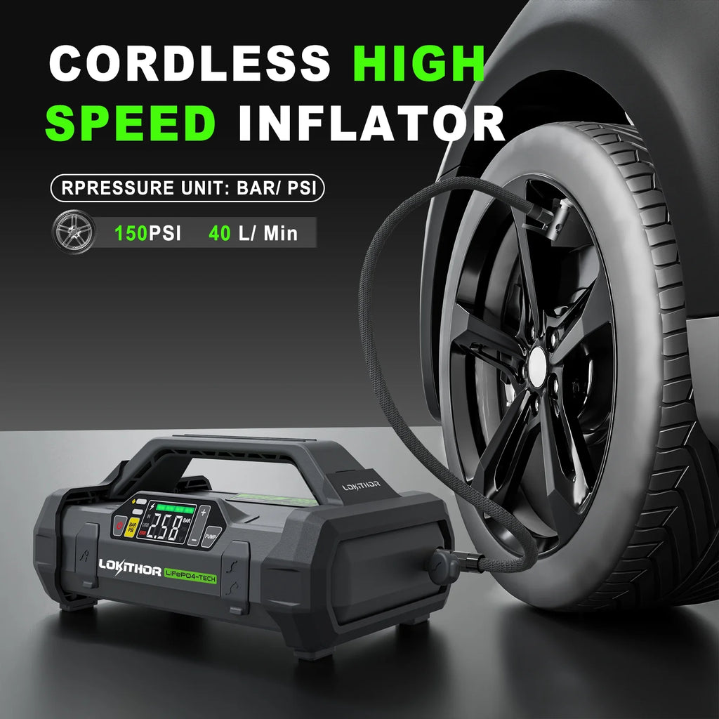 Jump Starter with Air Compressor, 3000Amp 12V Lithium Iron Phosphate Car Starter Battery, 150 PSI Tire Inflator with Digital Screen Y5171