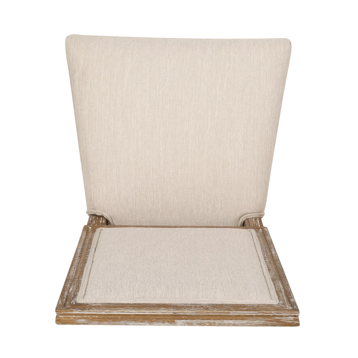Beige Fabric Upholstered Dining Chairs Set of 2 J622