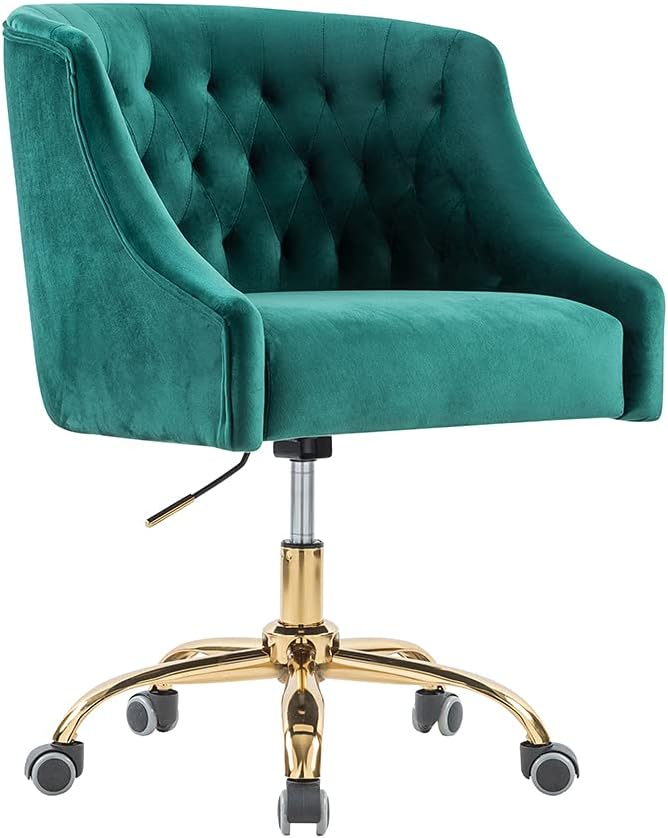 Green Velvet Mid-Back Desk Chair U20843