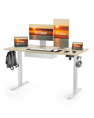 Electric Standing Desk with Drawer, 48 x 24 Adjustable Standing Desk with Storage F352694