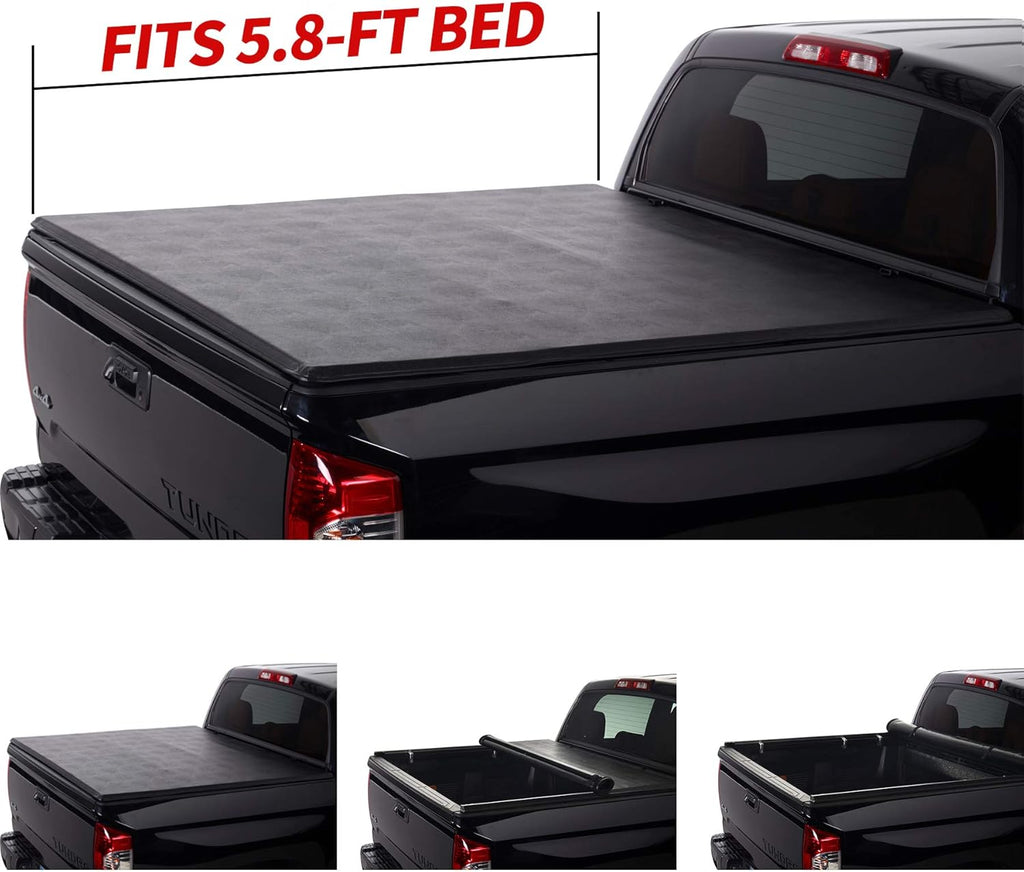 Soft Roll Up Tonneau Cover for 5.8' Bed L506