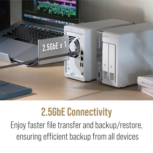 2-Bay 2.5GbE Desktop NAS with 4GB DDR4 RAM F298954