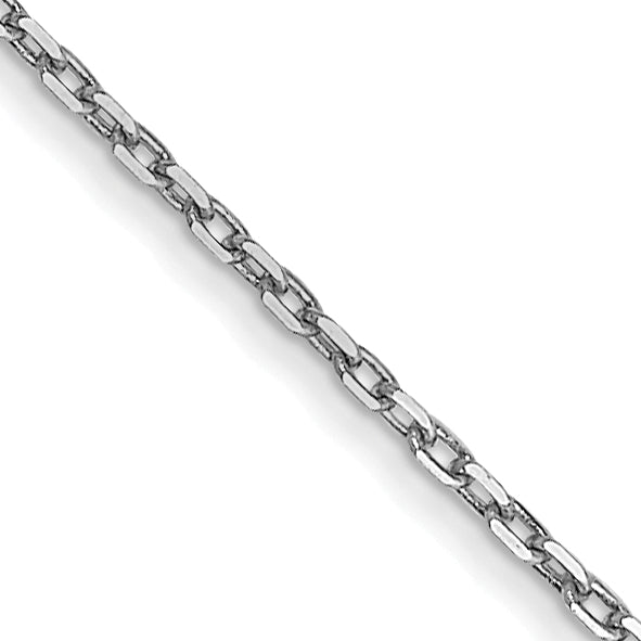 14K White Gold Diamond-Cut Cable Chain Necklace 18 Inches L2721