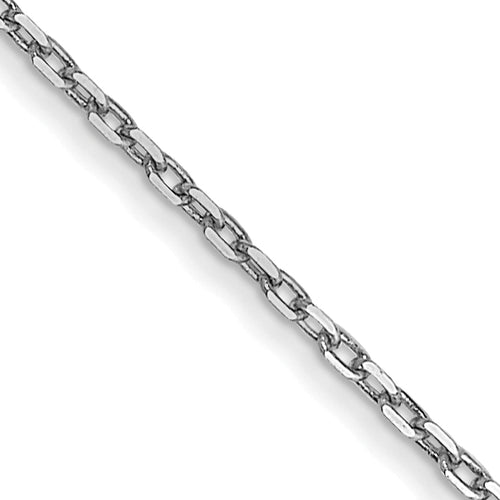 14K White Gold Diamond-Cut Cable Chain Necklace 18 Inches L2721