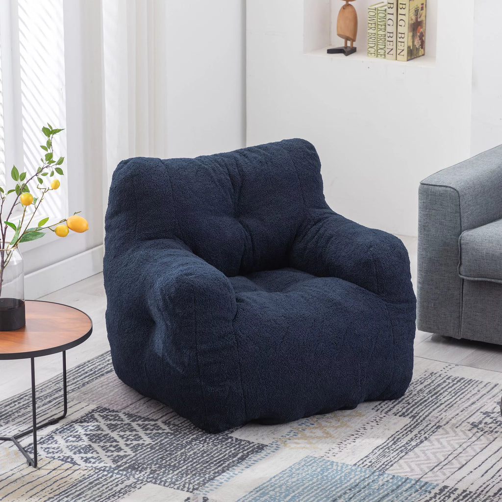 Soft Teddy Fabric Bean Bag Chair 39.4*39.4*27.6 Inches J4385