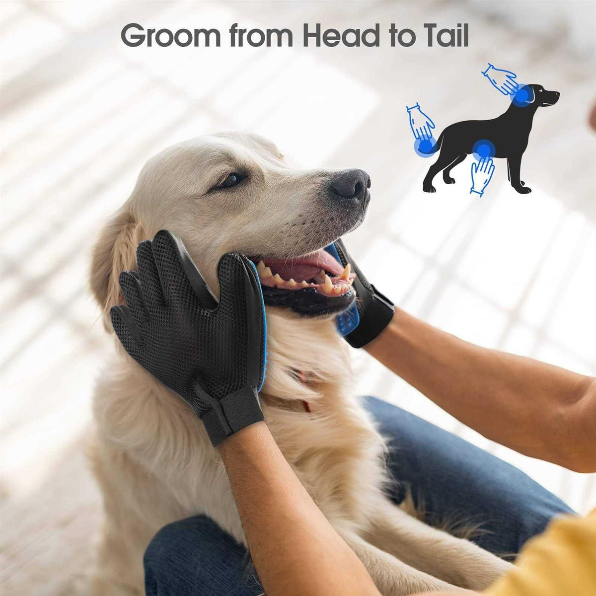 Pet Hair Remover Glove Grooming Glove Brush Deshedding Glove Z208