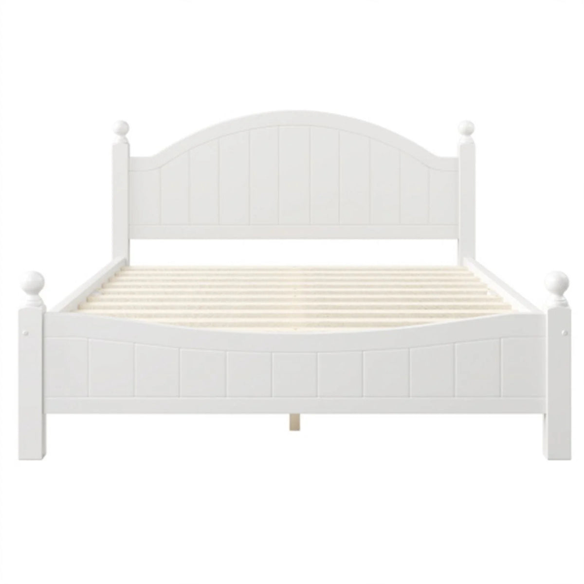 Solid Wood Queen Bed White U461334