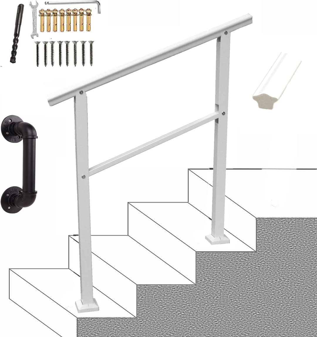 White Stair Handrail 3ft Railing 3 Steps F6484