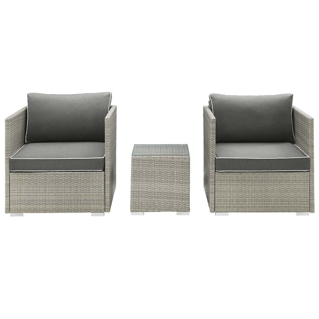 Dark Grey Rattan Wicker Sectional Sofa Set R4718