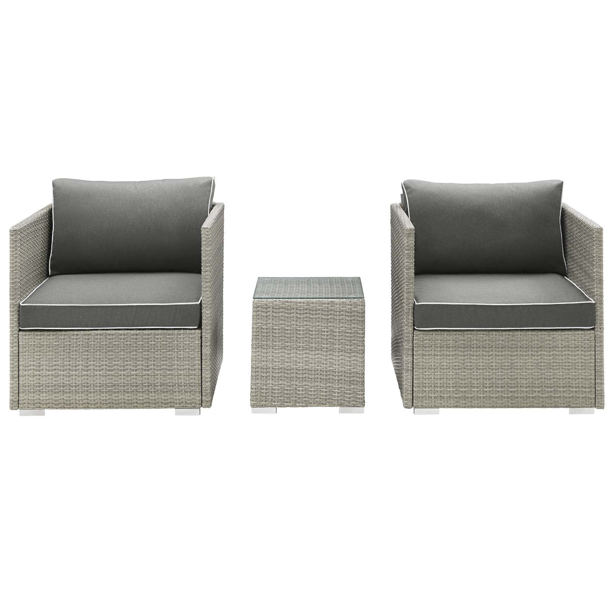Dark Grey Rattan Wicker Sectional Sofa Set R4718