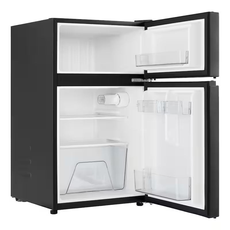 2 Door Mini Refrigerator in Black with Freezer W69085