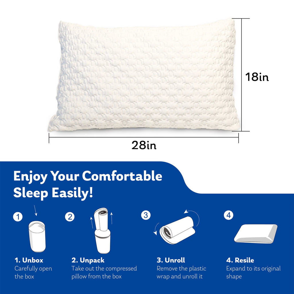 Shredded Memory Foam Bed Pillow Queen Firm C1725