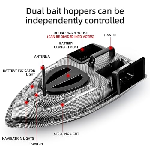 500M Auto Driving Return GPS Dual Motor Fish Finder RC Bait Boat E28402