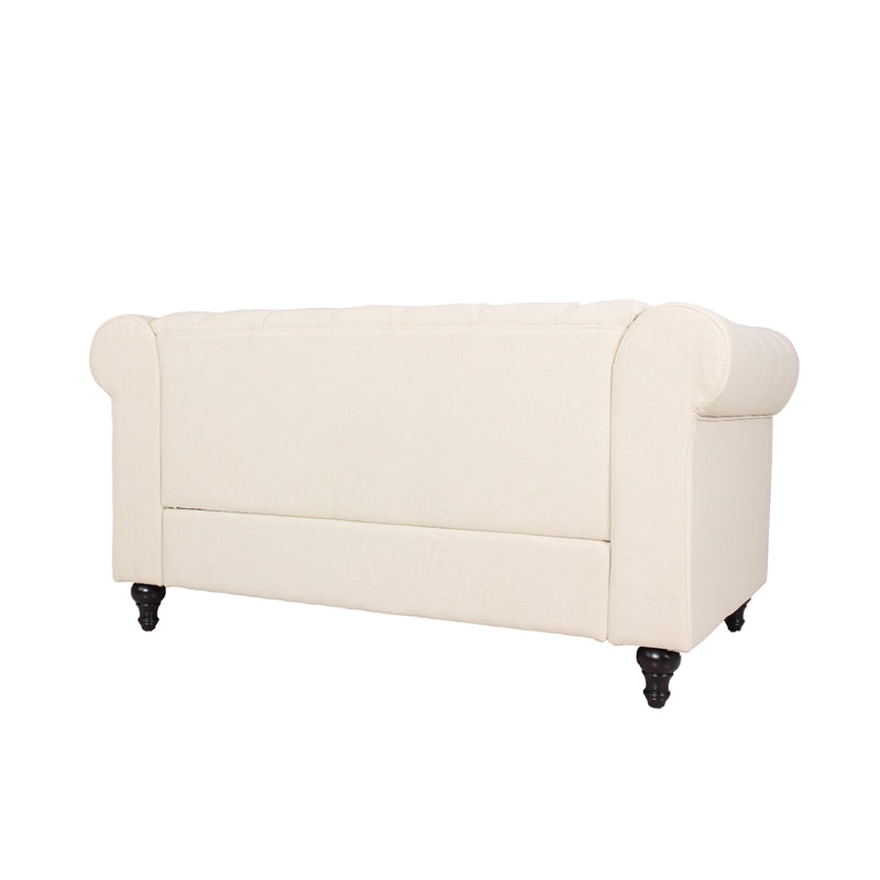 3 Piece Living Room Set with Loveseat and Two Accent Chairs in Cream C37763