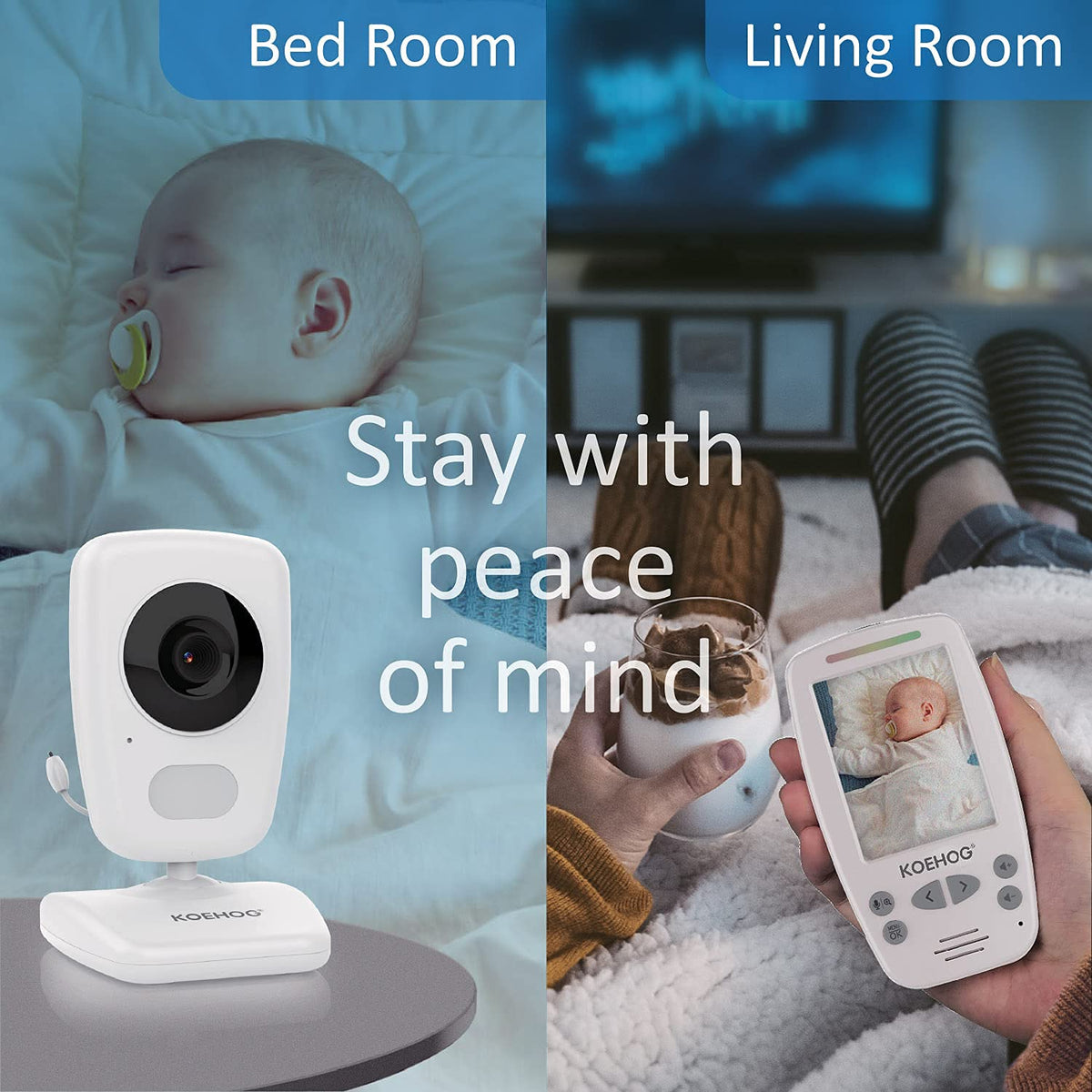 Baby Monitor w/ 2 Cam, 1000ft Range, Auto Night Vision Cam Q332156