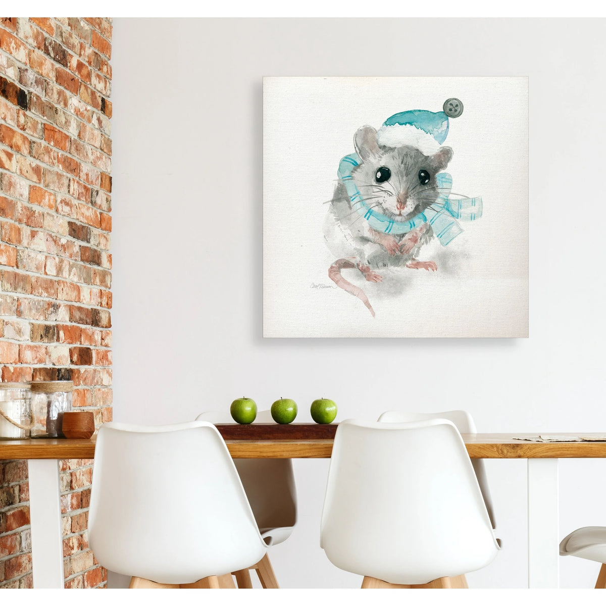 Christmas Critter Mouse Gallery Wrapped Canvas 10x10 L75832