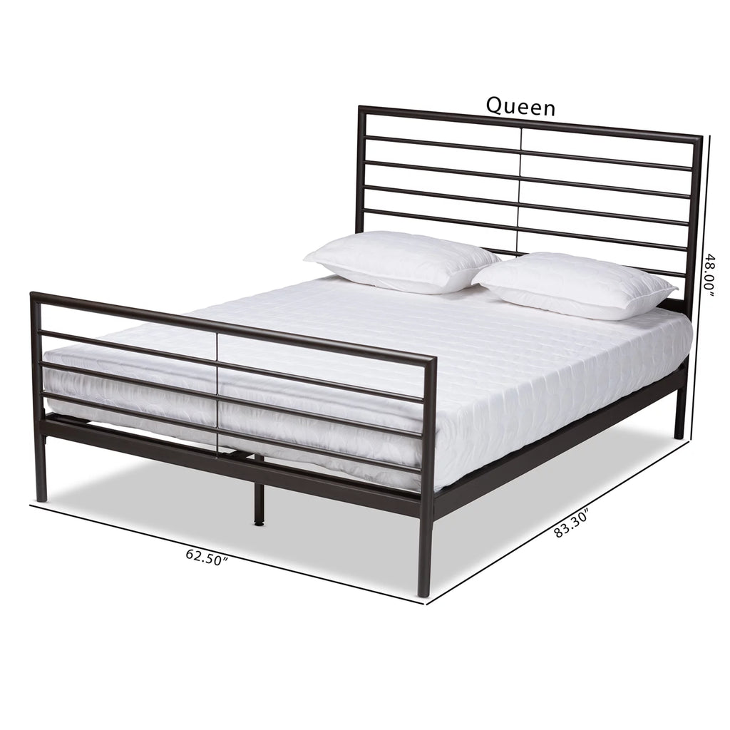Black Full Engineered Wood Platform Bed M293
