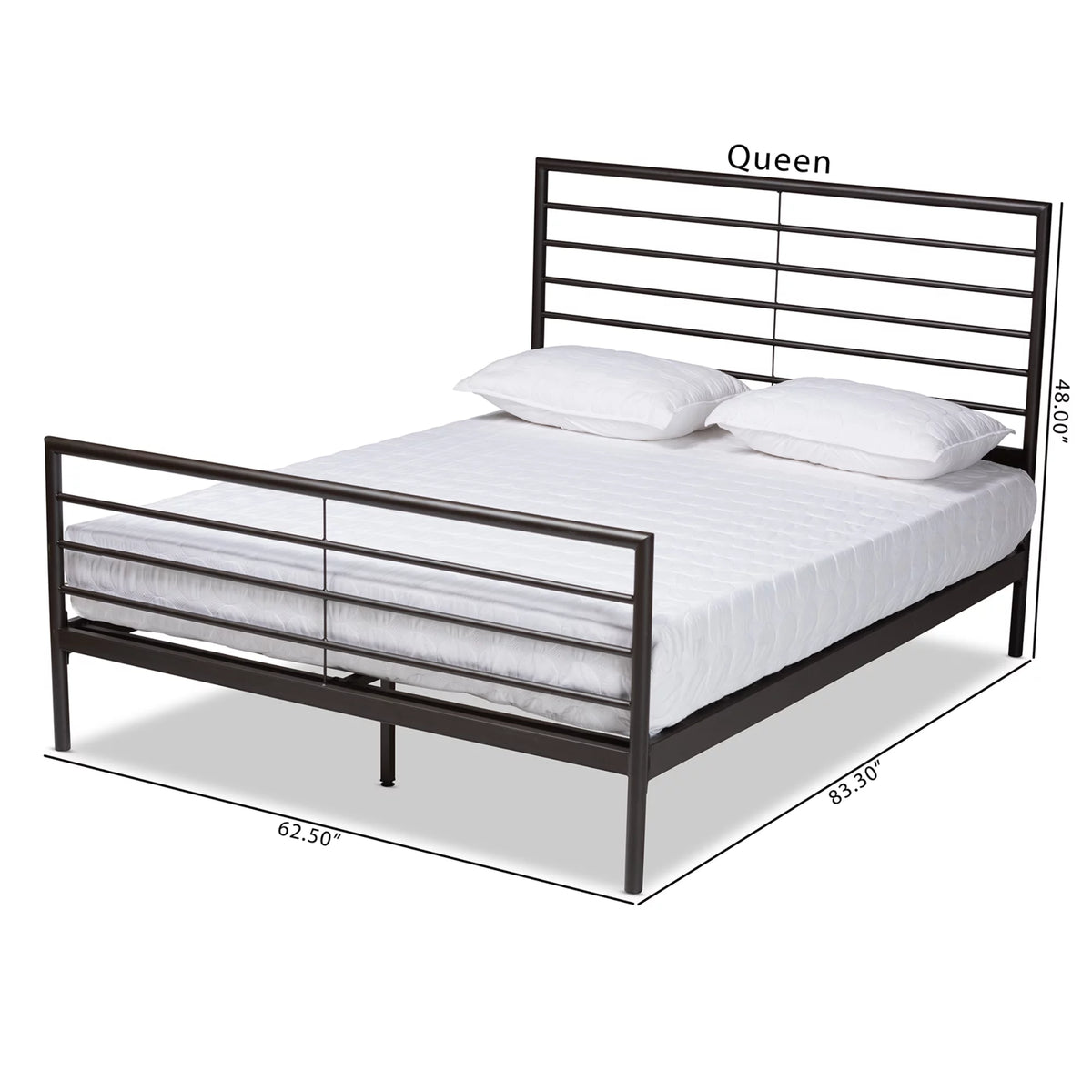 Black Full Engineered Wood Platform Bed M293