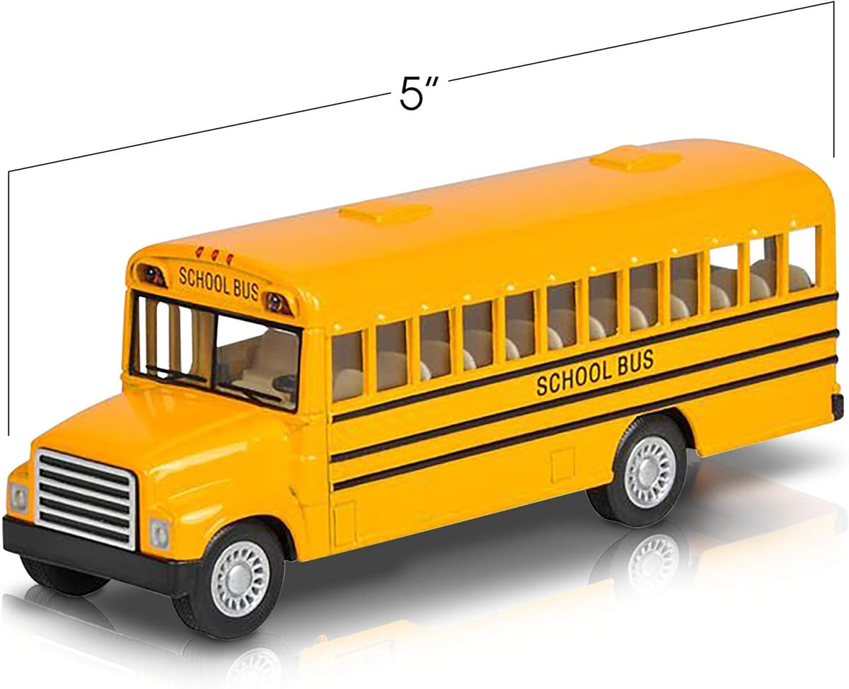 5 Inch Pull Back School Bus Toy Set of 2 Diecast S7402