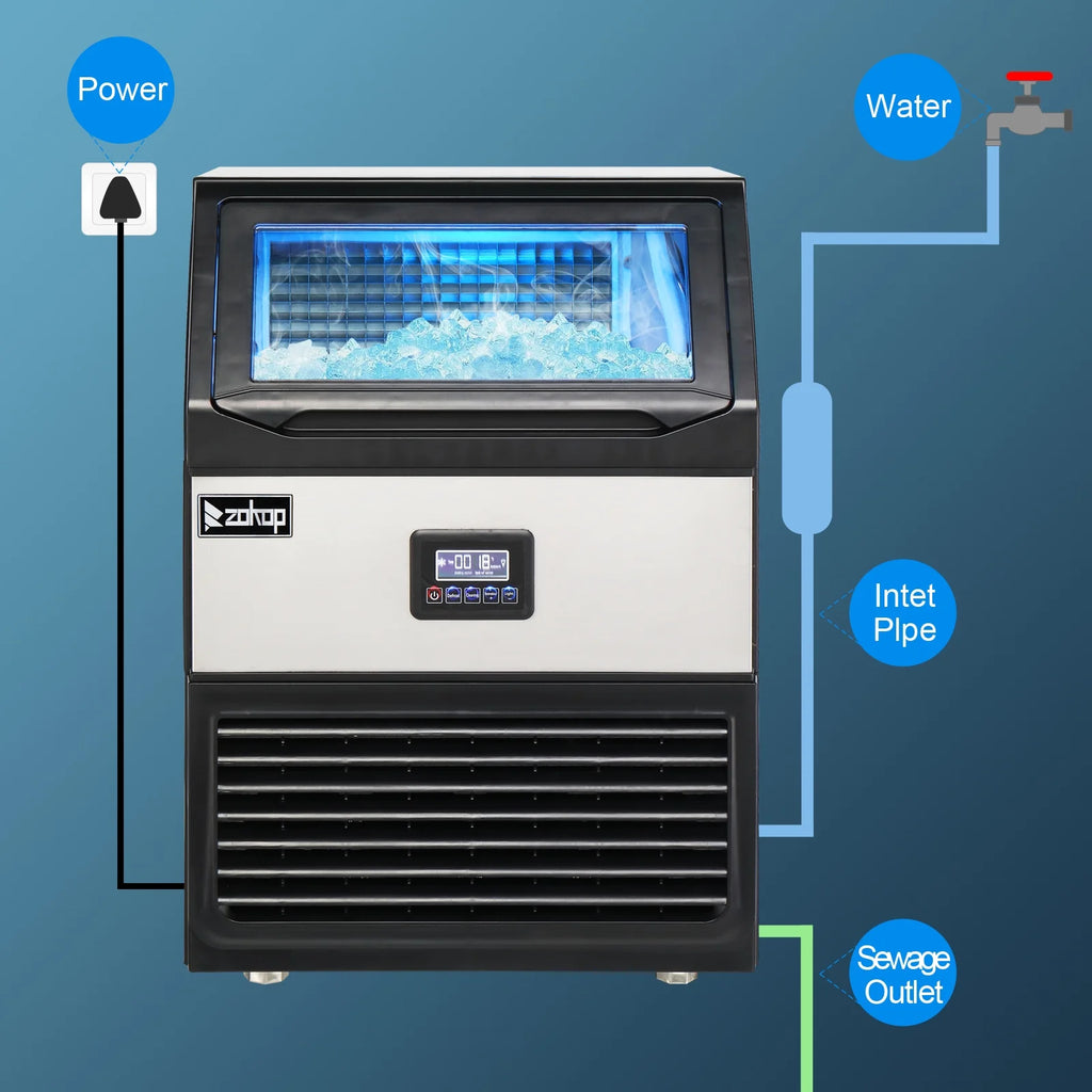 Commercial Stainless Steel Freestanding Ice Maker Cube Machine J4731