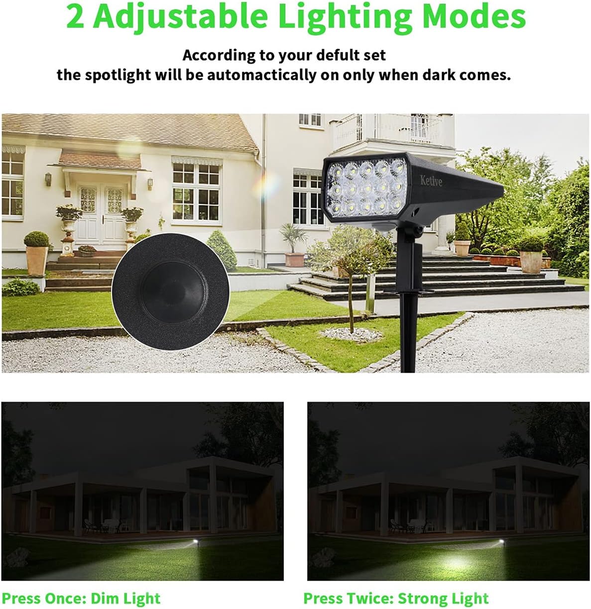 IP65 Waterproof Adjustable Solar Landscape Spotlights 10 Pack A215950