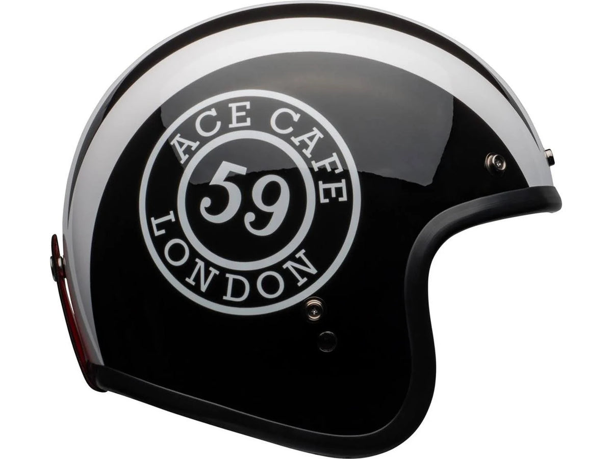 Gloss Black-White Motorcycle Helmet J59576