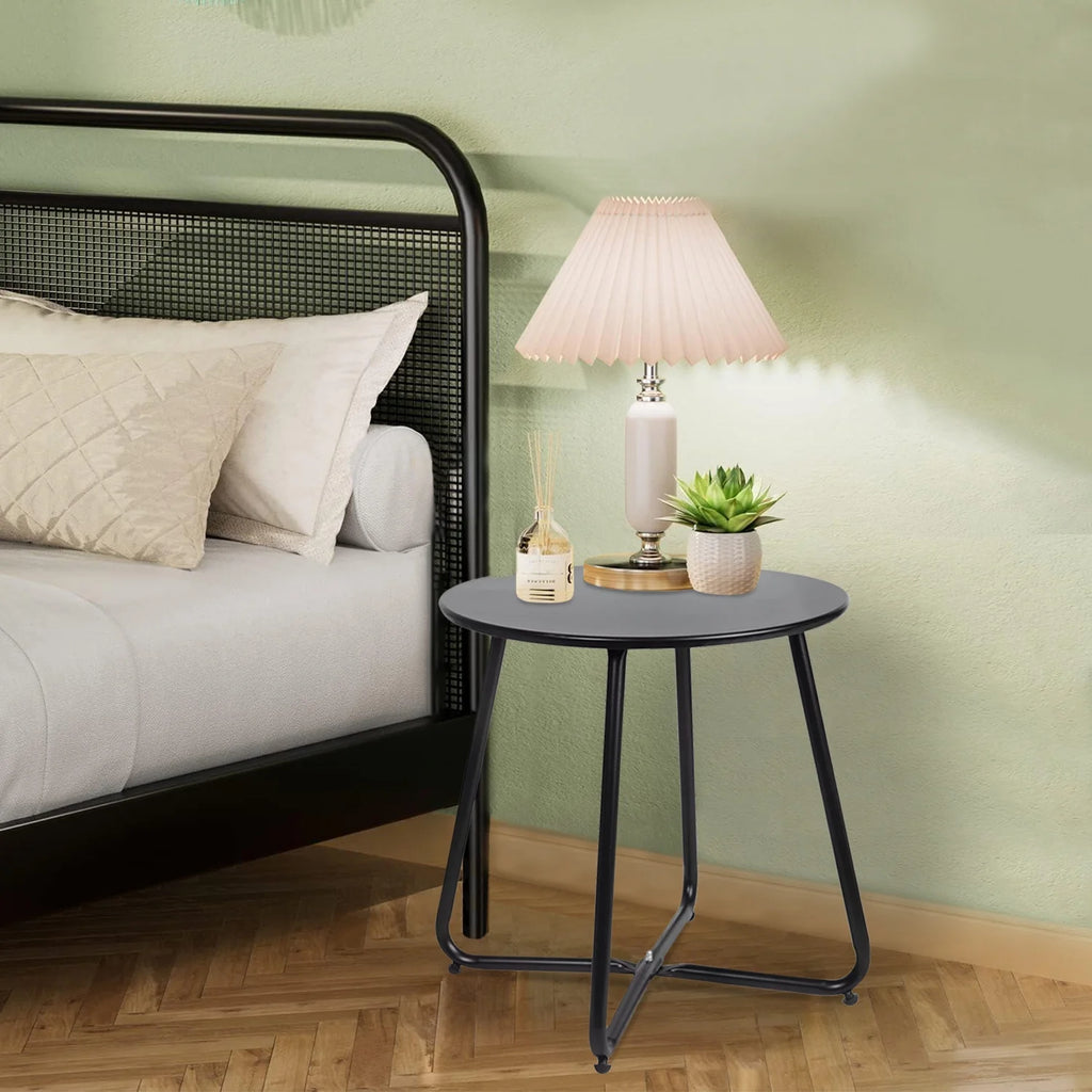 Metal Round End Table, Anti-Rust Waterproof Side Table G871247