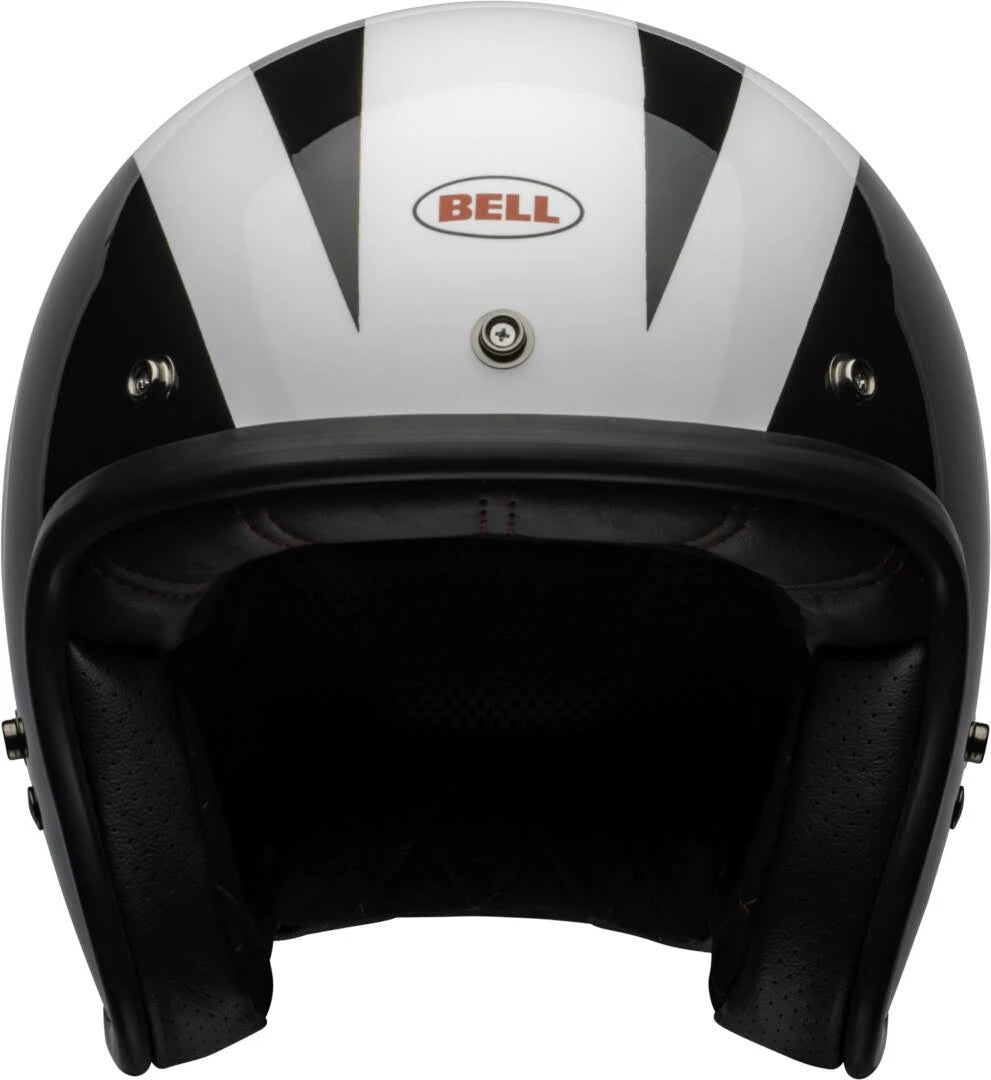Gloss Black-White Motorcycle Helmet J59576