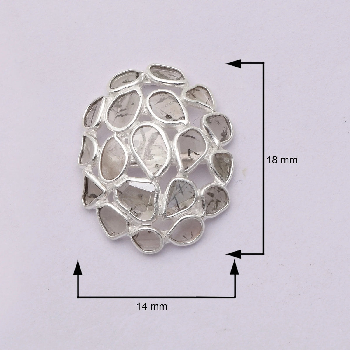 1.50 CTW Natural Diamond Polki Cluster Studs 925 Sterling Silver Earrings Q966773