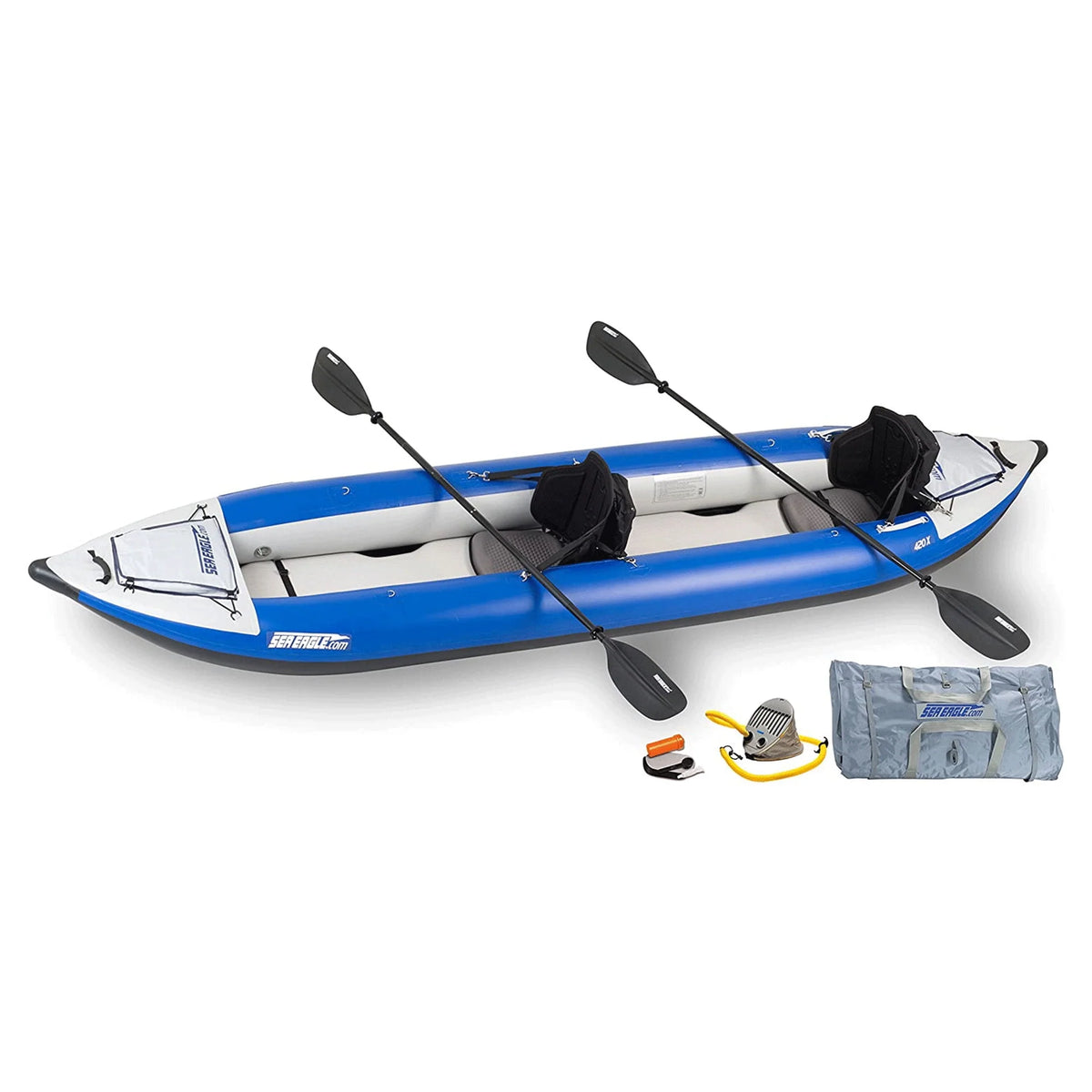 White Blue Inflatable 3 Person Kayak O935