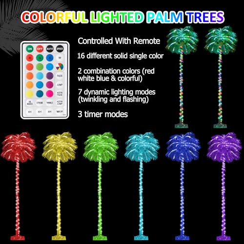 6FT 400 LED Lighted Palm Tree with Coconuts Artificial Palm Tree K369