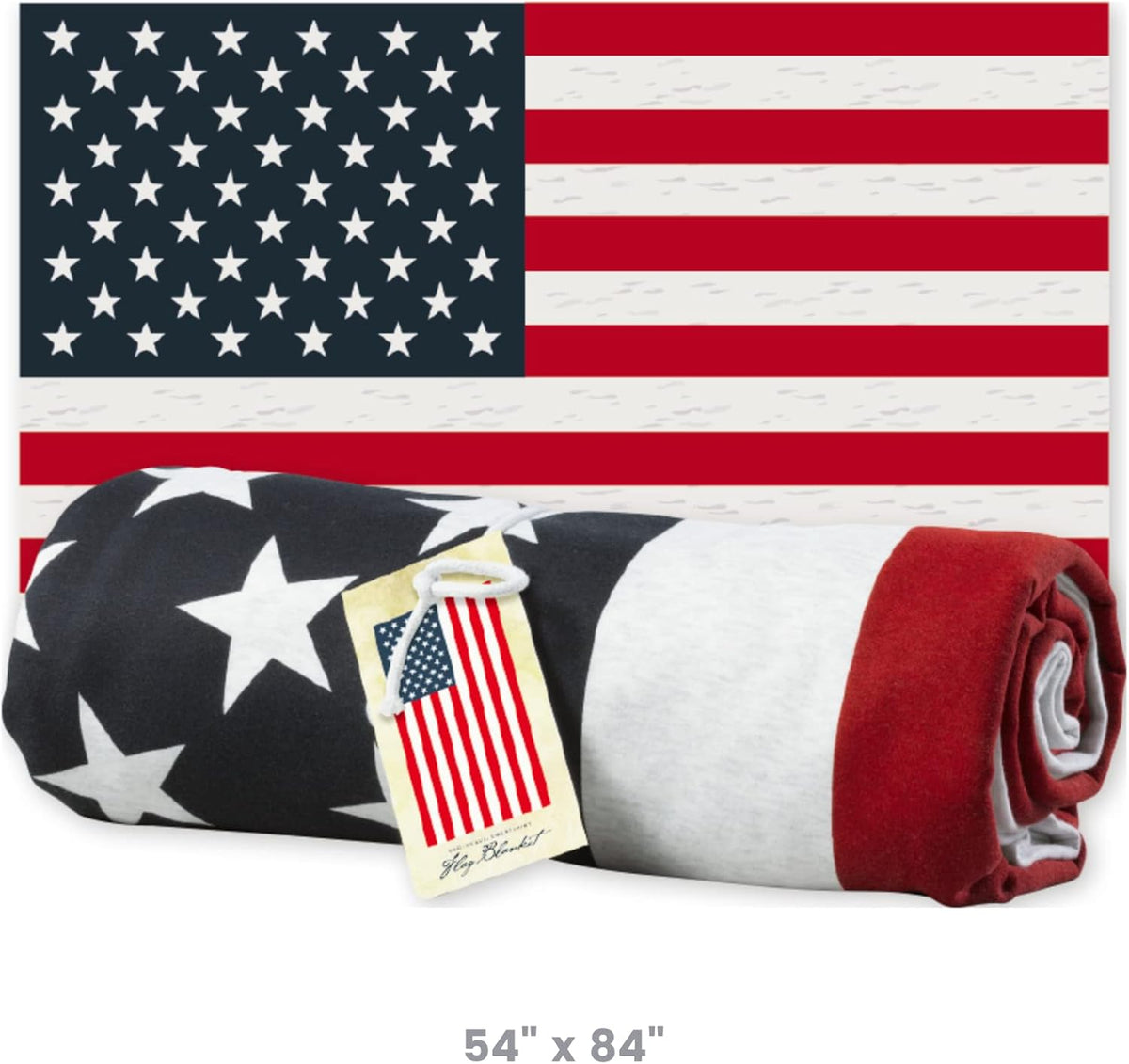 American Flag Red White and Blue Super Soft Lightweight Blanket 54 x 84 R4655