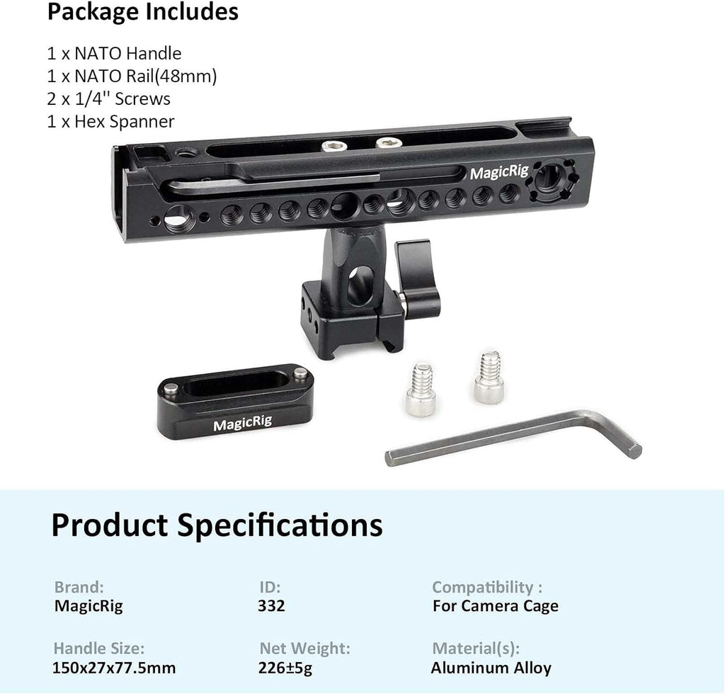 Rubber Top Handle with NATO Rail and 3-Cold Shoe H32435