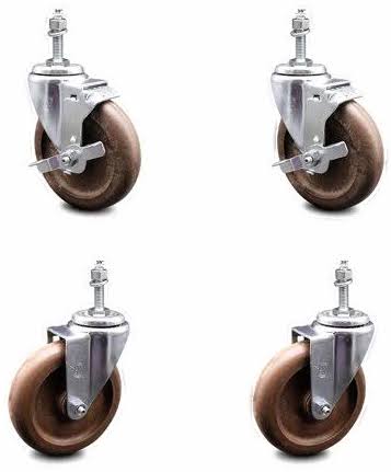 5 inch High Temp Glass Filled Nylon Threaded Stem Caster Set Y1366