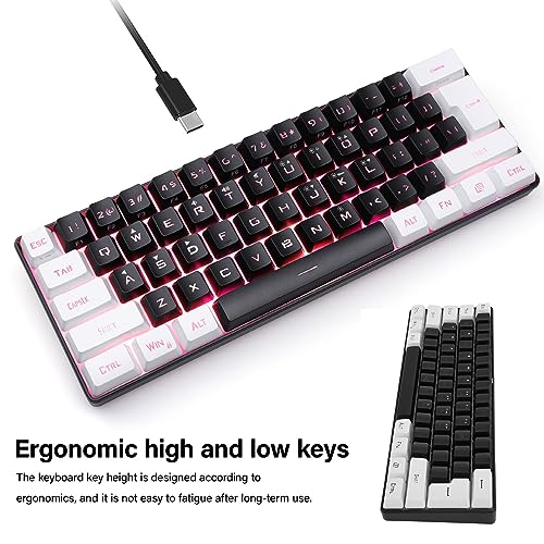 Wired Compact Mechanical Gaming Keyboard 61 Keys RGB LED Backlight M607563