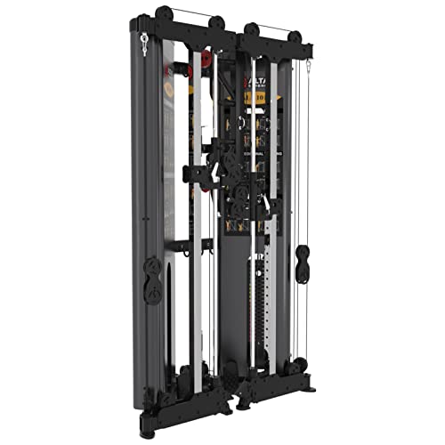 Folding Home Gym Smith Machine with Pulley System Squat Rack Weight Bar Y288412
