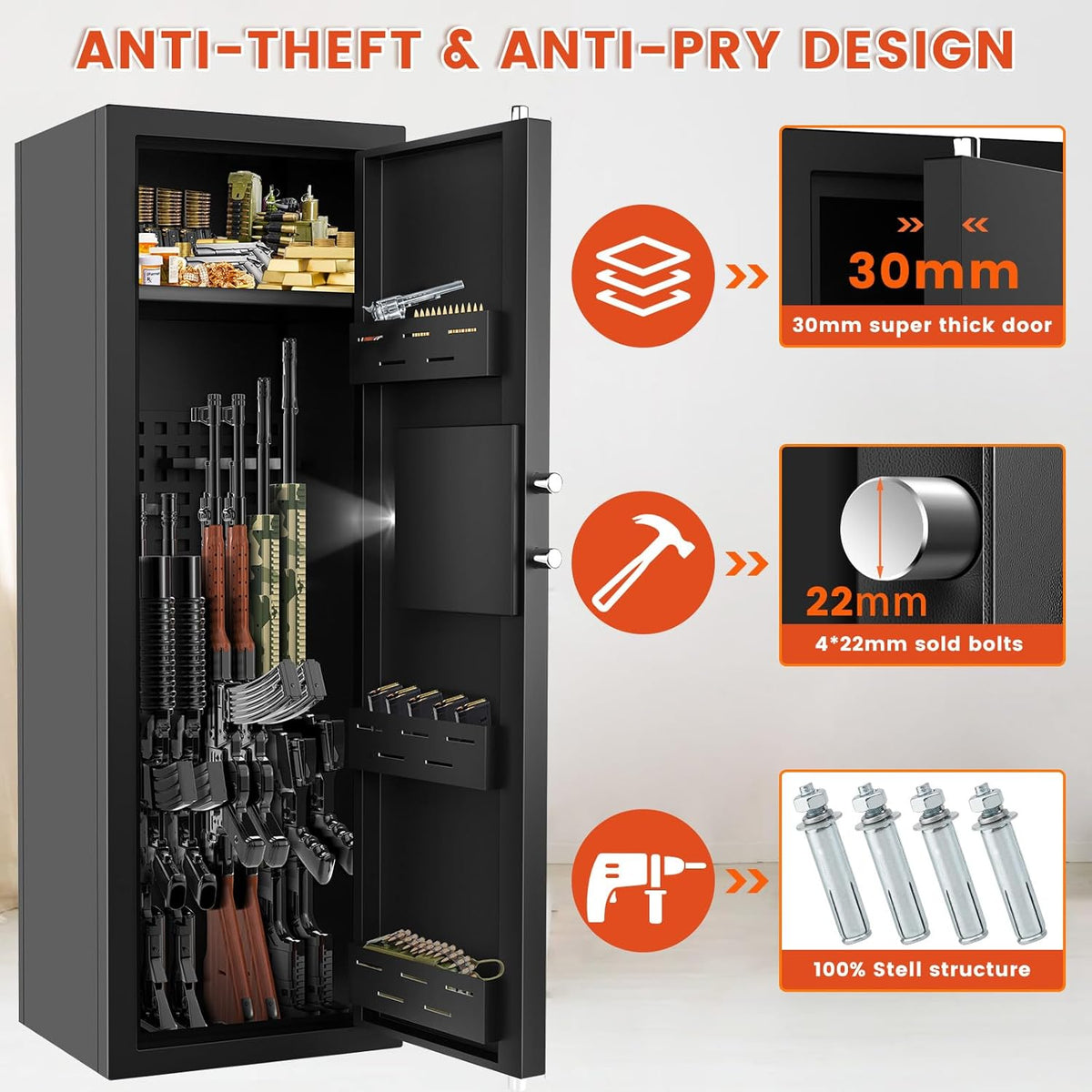 Fireproof Gun Safe with Combination & Spare Keys J72797
